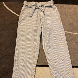 American Eagle Striped Pants with Belt